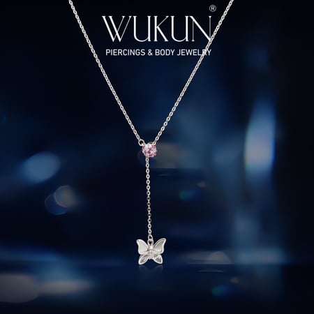 سلسال (Y) فضة عيار 925 شكل فراشة