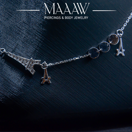 خلخال فضة برج إيفيل موديل 9211