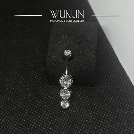 حلق بيرسينج فضة 925s للسرة موديل 9237