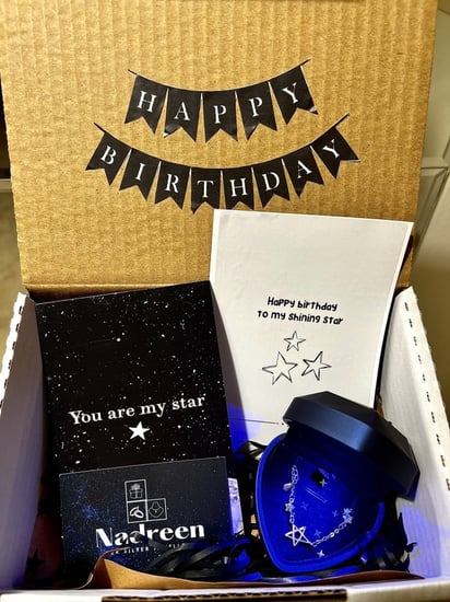 بكج قلادة النجمه فضه عيار 925 مع ايطار الميلاد