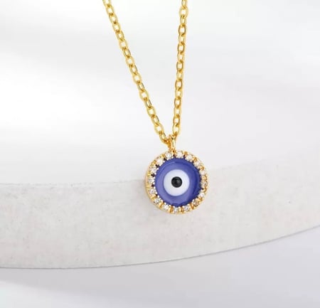 قلادة الخرزه مطليه بالذهب التركي والزيركون