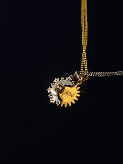 قلادتين الشمس والقمر فضه عيار 925
