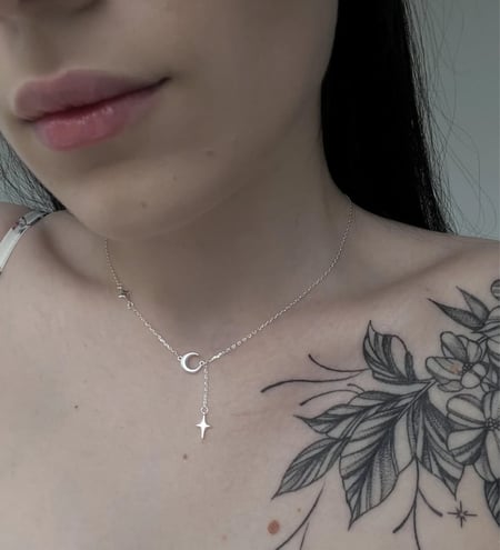 قلاده قمر ونجمه فضه عيار 925