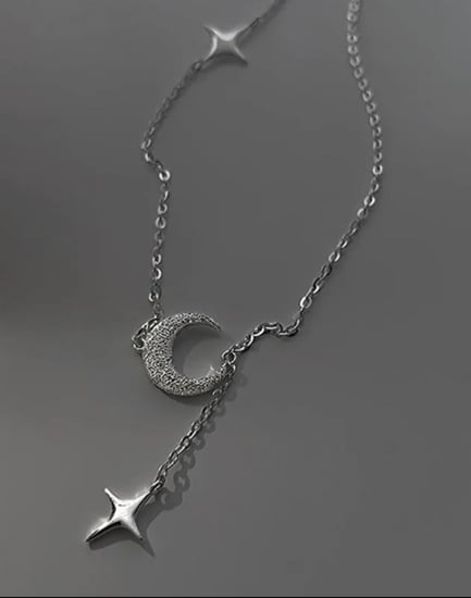 قلاده قمر ونجمه فضه عيار 925