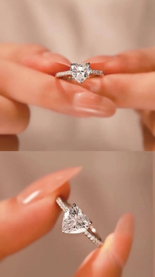 خاتم القلب المشع فضه عيار 925