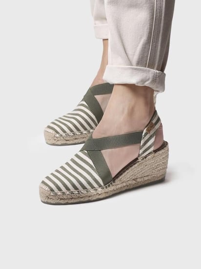 توني بونس صندل مخطط  بزيتي وابيض -TERRA-DD