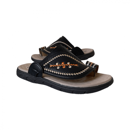 صندل رجالي اسود مطرز