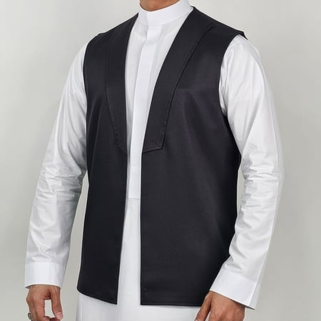 سديري رجالي أسود سادة