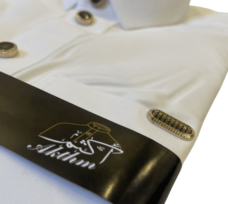 ثوب ولادي كبك - سكري بـ ازارير أسود وذهبي