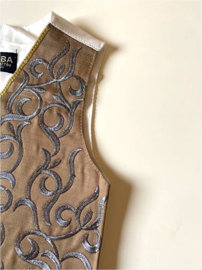 سديري دمشقي مطرز بيج