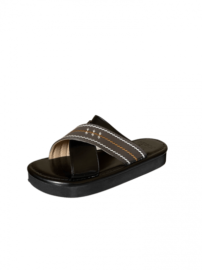 صندل رجالي بدون اصبع اسود - رمادي