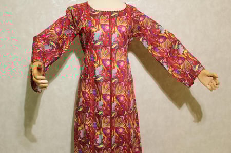 جلابية قطن تطريز يدوي قيطان