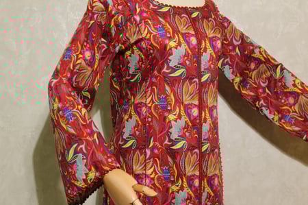 جلابية قطن تطريز يدوي قيطان