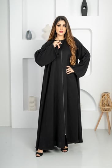 عباية سوبر ندي مع قيطان فصوص سحاب