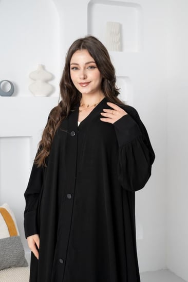 عبايه كلوش راقيه بتدخيله ازرار اماميه كم ضيق