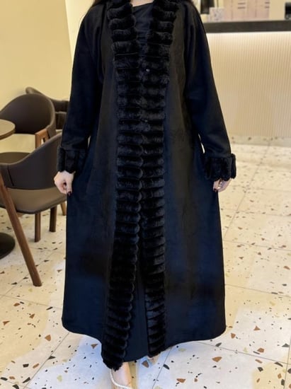 عباية شتوية شامواه بتدخيلات الفرو الناعم