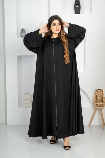 عباية سوبر ندي مع قيطان فصوص سحاب