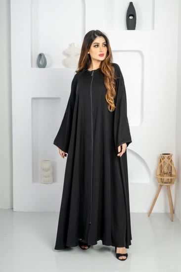 عباية سوبر ندي مع قيطان فصوص سحاب