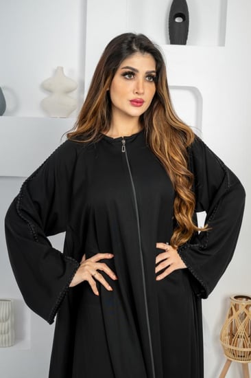 عباية سوبر ندي مع قيطان فصوص سحاب