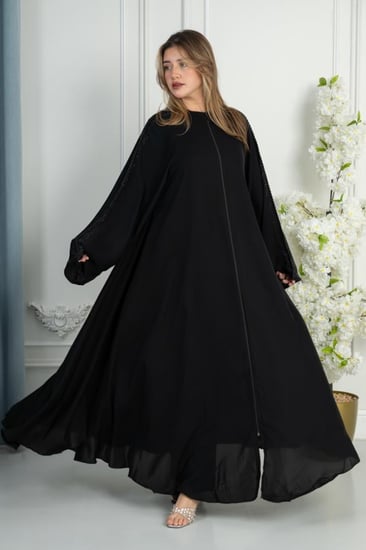 عباية سوبر ندي مع قيطان فصوص سحاب