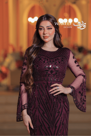 فستان سهرة بيلسيه بلمسات براقة