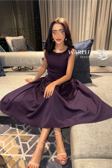 فستان سهره انيق باللون الموف