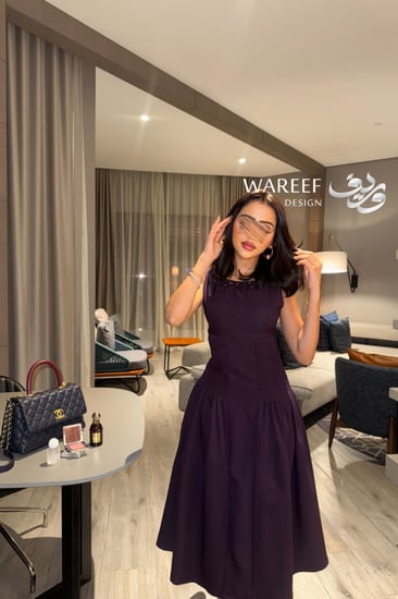 فستان سهره انيق باللون الموف