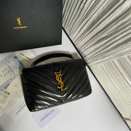 شنطة سان لوران كلاسيك جلد مبطن أسود 🖤✨