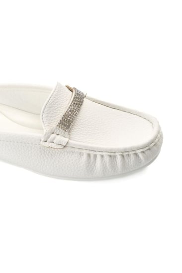 حذاء فلات طبي مفتوح بشريط ستراس