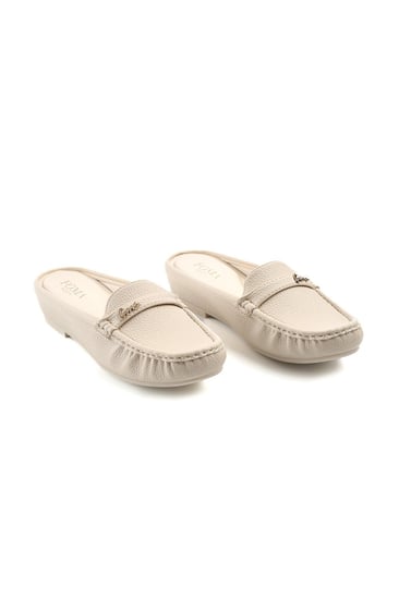 حذاء فلات طبي مفتوح بشريط جلدي