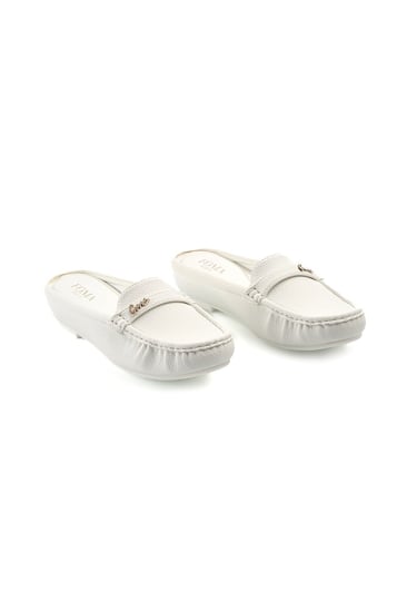 حذاء فلات طبي مفتوح بشريط جلدي