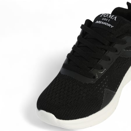 حذاء رياضي كاجوال نسائي مع رباط سادة بنعل لون أبيض