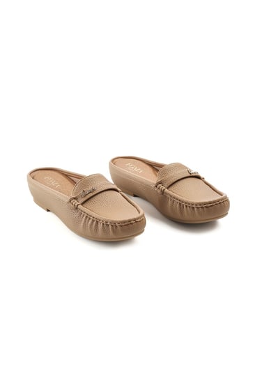 حذاء فلات طبي مفتوح بشريط جلدي