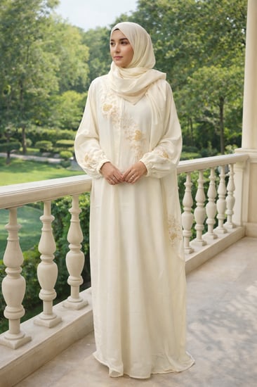 شرشف سحاب مطرز بتصميم ناعم  قطن باكستاني الطول من الكتف 157 cm  اللون  سكري