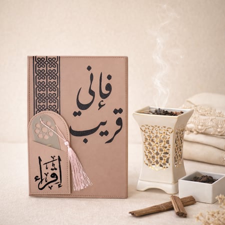 مصحف بتفسير بعض كلمات القرآن المقاس وسط  + غلاف جلد  + فاصل  (اللون  لحمي  )طباعة الرياض