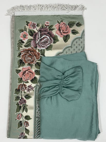 طقم شرشف مرد حرير مغسول الطول من. الكتف 160cm مع سجادة 1 cm اللون. اخضر