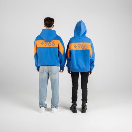 هودي الأزرق البرتقالي -Unisex