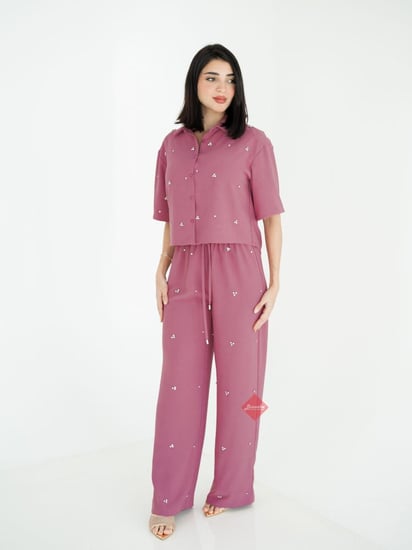 فستان عيد طقم العيد فستان ناعم اكتان بارلينا توب تاتو  ورزان لافالي