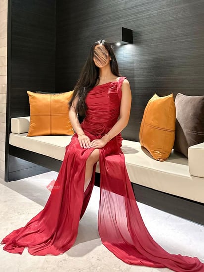 فستان سهرة لون احمر فخم