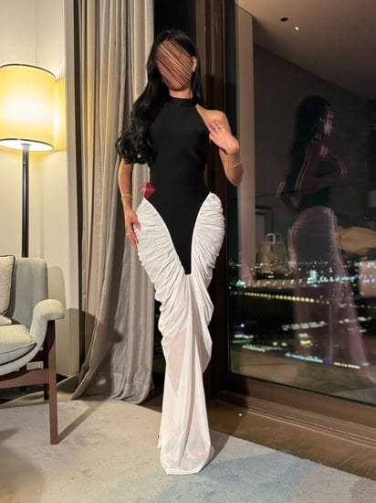فستان سهرة هاينك كريب ستايل مميز