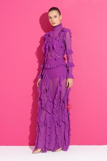 فستان سهرة شفاف