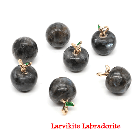 قلادة فريدة صغيرة على شكل تفاحة ، جمشت ، فلوريت ، كوارتز ، عقيق ، 12x14 مم