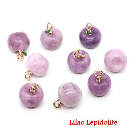 قلادة فريدة صغيرة على شكل تفاحة ، جمشت ، فلوريت ، كوارتز ، عقيق ، 12x14 مم