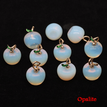 قلادة فريدة صغيرة على شكل تفاحة ، جمشت ، فلوريت ، كوارتز ، عقيق ، 12x14 مم