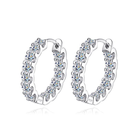 أقراط  Moissanite ،أسود وأبيض ،