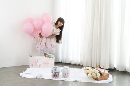 فستان قطن باطراف ورود طبعه روزالاين