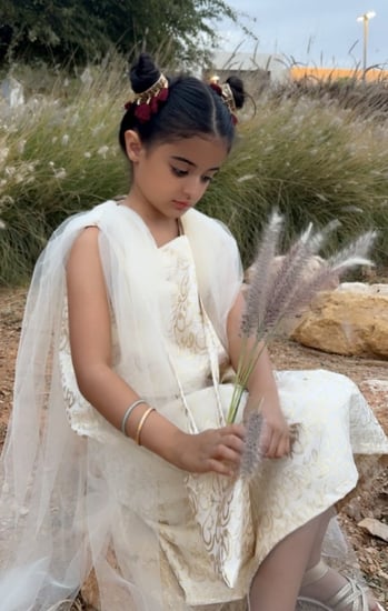 فستان و شنطه قرقيعان مطرز باحرف عربيه