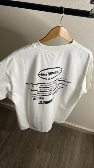 تيشرت ابيض كتابه اسود اوفر سايز