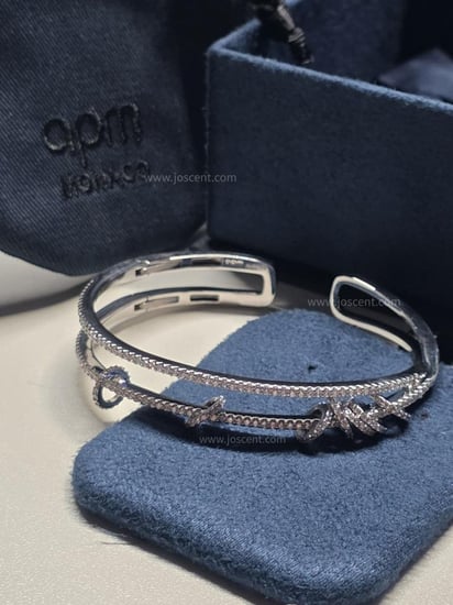 APM Monaco Bracelet Silver with Zirconia Rings