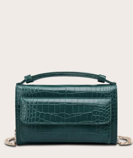 شنطة جلد تمساح/ أخضر